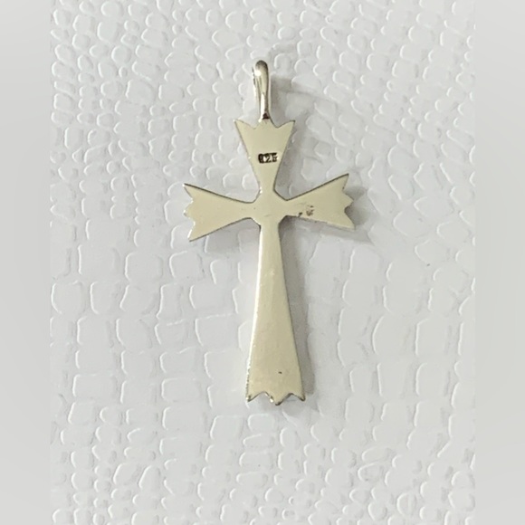 Vintage 925 Sterling Silver Cross Pendant - Picture 7 of 8